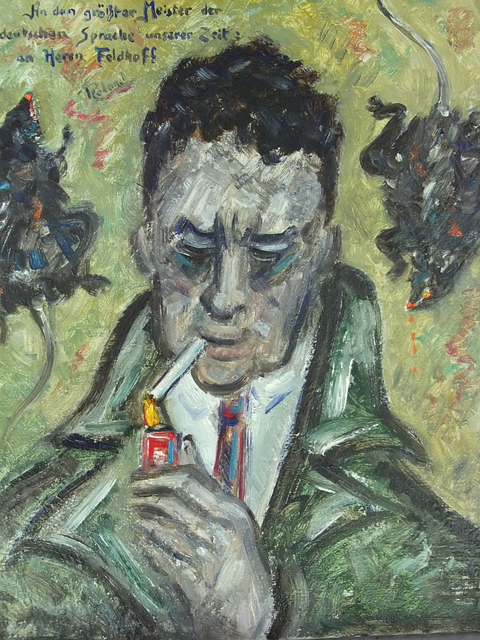 Camus-Portrait, Öl auf Leinwand: Roland Puvion (ca. 1992) Image